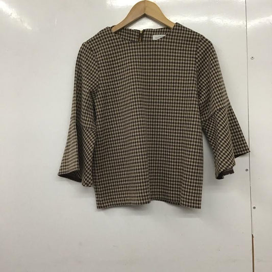 ユナイテッドアローズグリーンレーベルリラクシング UNITED ARROWS green label relaxing カットソー 半袖 半袖カットソー チェックカットソー フレア袖 チェック マルチカラー / マルチカラー /  レディース USED 古着 中古 10145459