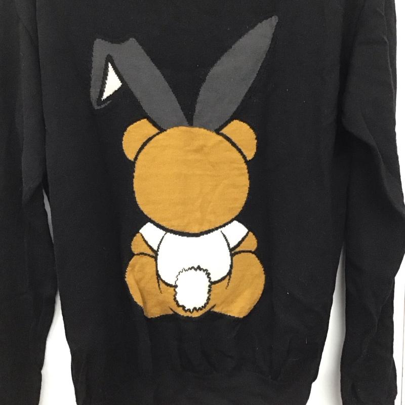 モスキーノ MOSCHINO ニット、セーター 長袖 layboy Toy Bear セーター 無地 黒 / ブラック /  メンズ USED 古着 中古 10142256