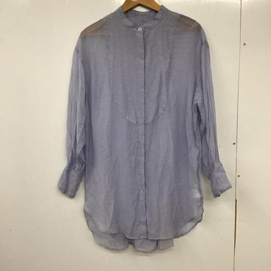 フリークスストア FREAK S STORE シャツ、ブラウス 長袖 202-3040 バンドカラー シアーシャツ FREE 無地 青 / ブルー /  レディース USED 古着 中古 10138940