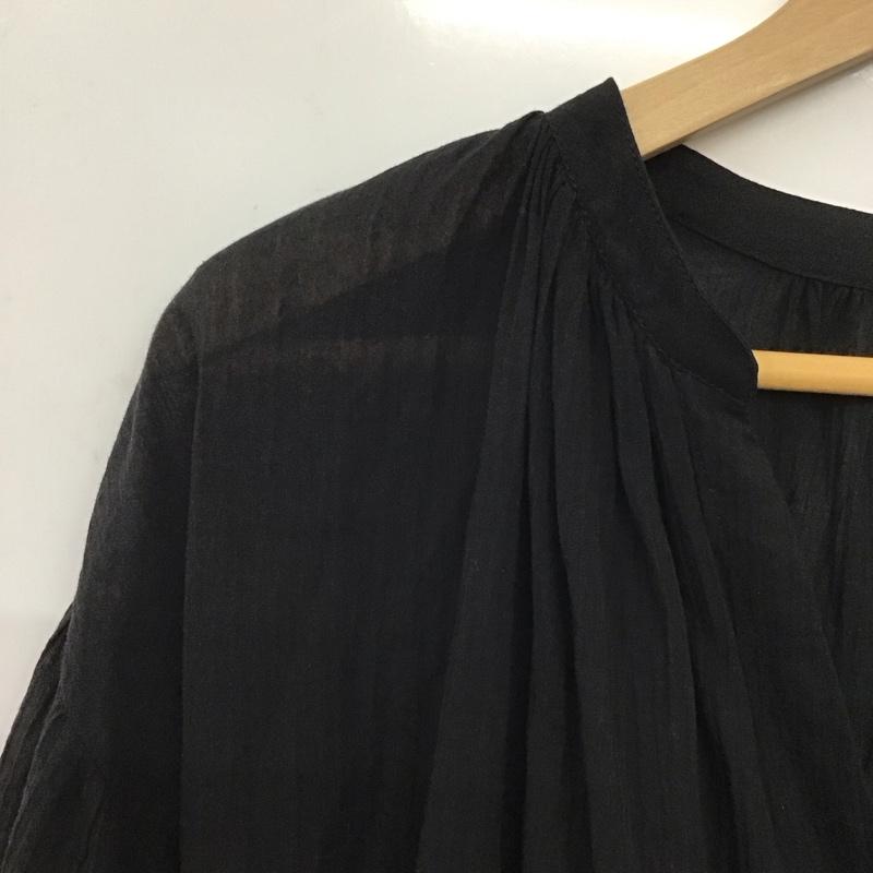 ローリーズファーム LOWRYS FARM シャツ、ブラウス 七分袖 FREE 無地 黒 / ブラック /  レディース USED 古着 中古 10139774