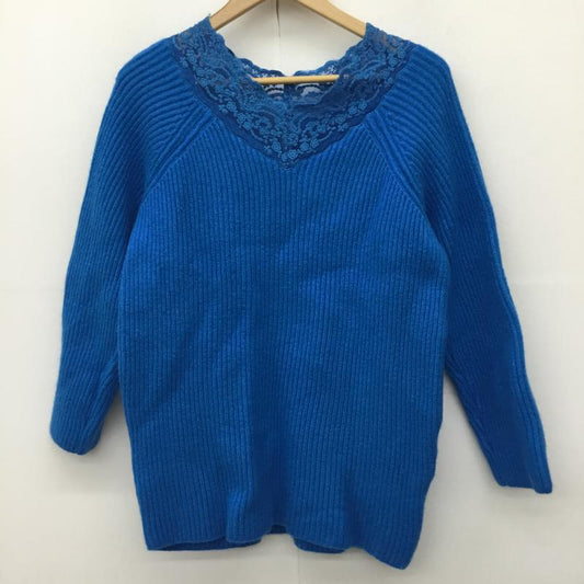 ミラオーウェン Mila Owen ニット、セーター 長袖 09WNT184120 1 レース柄 青 / ブルー /  レディース USED 古着 中古 10144631