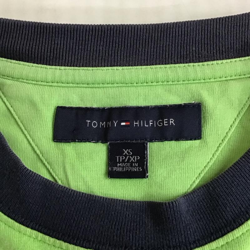 トミーヒルフィガー TOMMY HILFIGER Tシャツ 半袖 クルーネック XS ロゴ、文字 緑 / グリーン /  メンズ USED 古着 中古 10116809