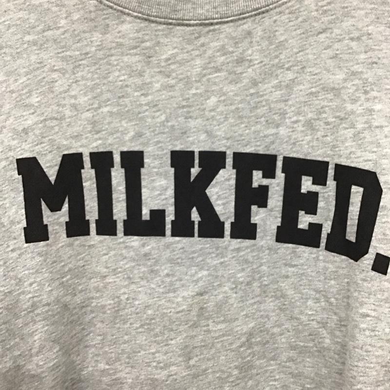 ミルクフェド MILKFED. トレーナー 長袖 ロゴ、文字 灰 / グレー /  レディース USED 古着 中古 10120172