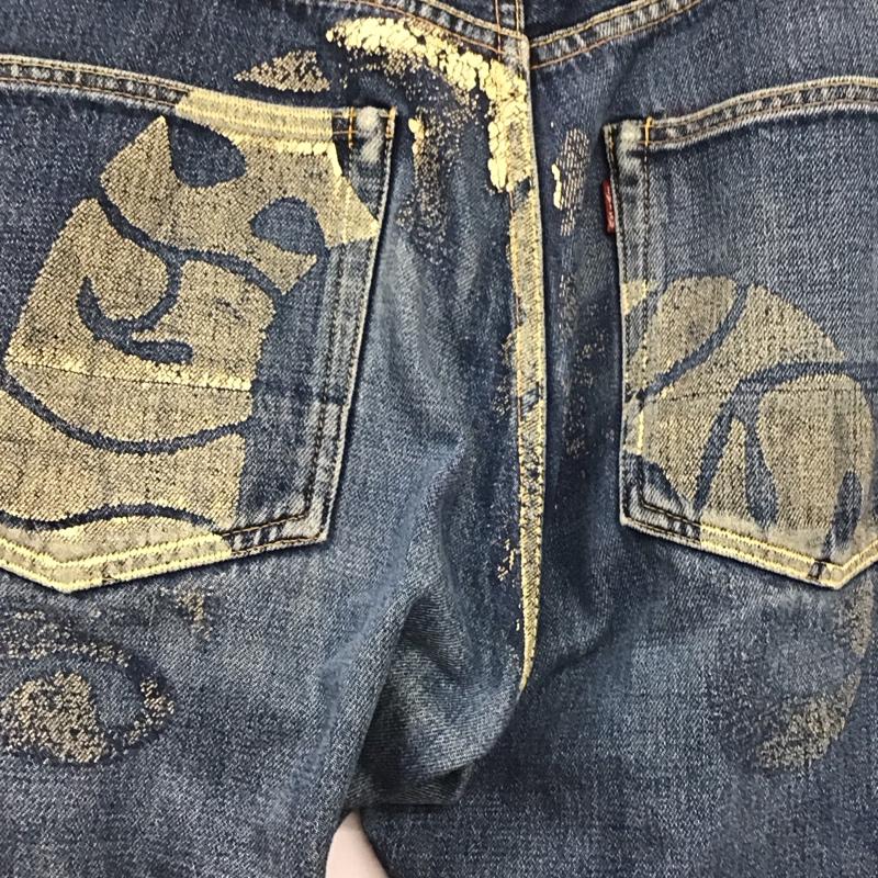 エヴィス EVISU パンツ デニム、ジーンズ 日本製 プリント 青 / ブルー /  メンズ USED 古着 中古 10133758