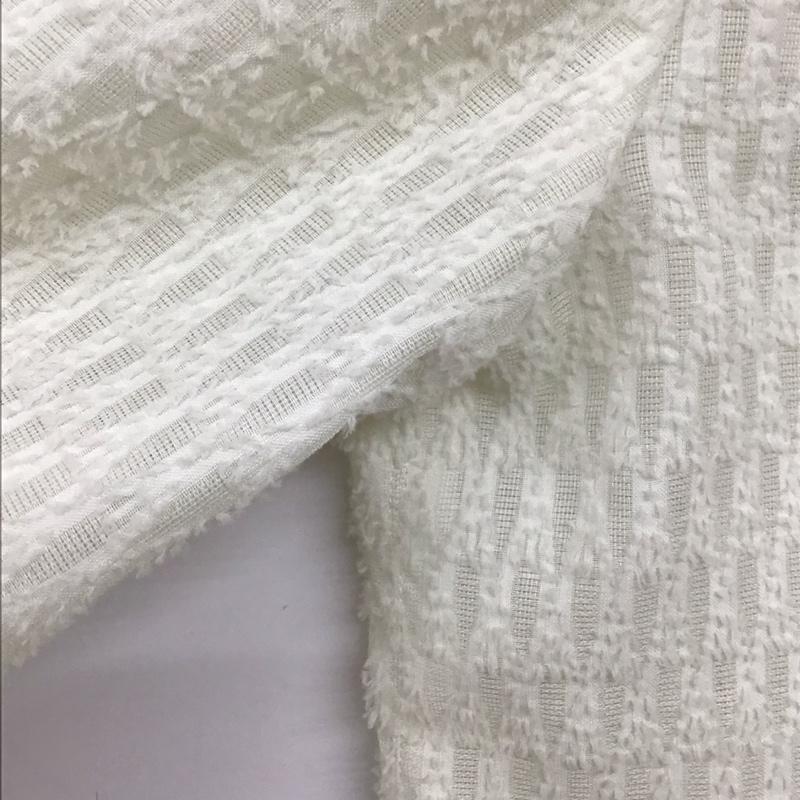 グリーンレーベルリラクシング green label relaxing シャツ、ブラウス 長袖 3511-162-1410 フリンジ ジャカード フレア ブラウス 無地 白 / ホワイト /  レディース USED 古着 中古 10136477