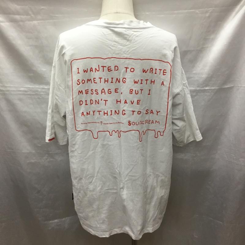 古着 USED Tシャツ 半袖 Sourcream BELTON バックプリント CORDURA DROP EMBROIDERY TEE FREE ロゴ、文字 白 / ホワイト /  メンズ USED 古着 中古 10119168