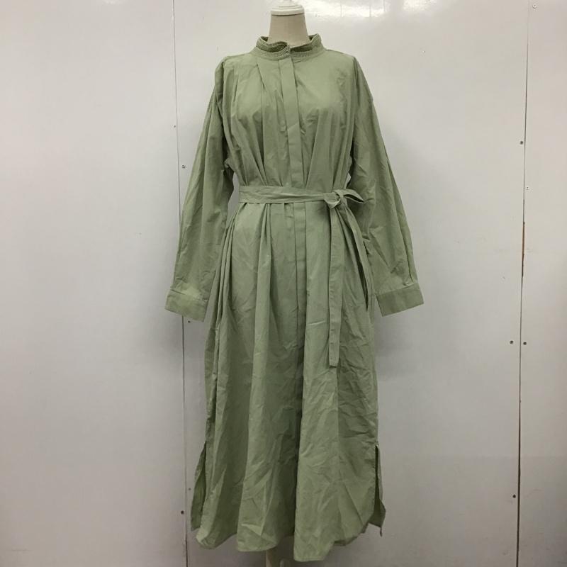 マルシャルテル MARECHAL TERRE ワンピース ロングスカート 長袖ロングワンピース フレアスカート スタンドカラー ワンピース 2 無地 カーキ / カーキ /  レディース USED 古着 中古 10105951