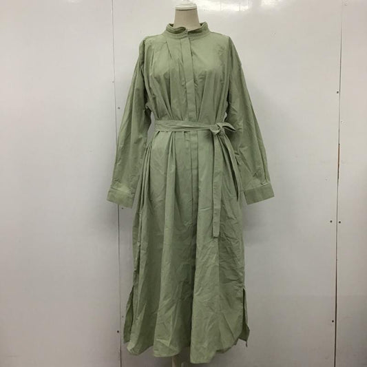 マルシャルテル MARECHAL TERRE ワンピース ロングスカート 長袖ロングワンピース フレアスカート スタンドカラー ワンピース 2 無地 カーキ / カーキ /  レディース USED 古着 中古 10105951