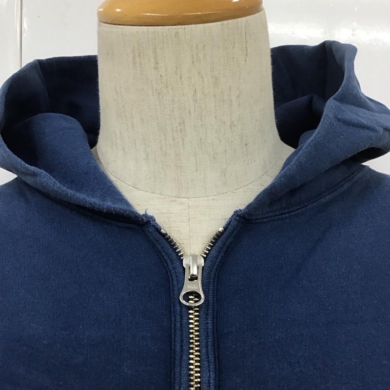 グッドオン Good On パーカー 長袖 ハーフジップ L 無地 青 / ブルー /  メンズ USED 古着 中古 10108093