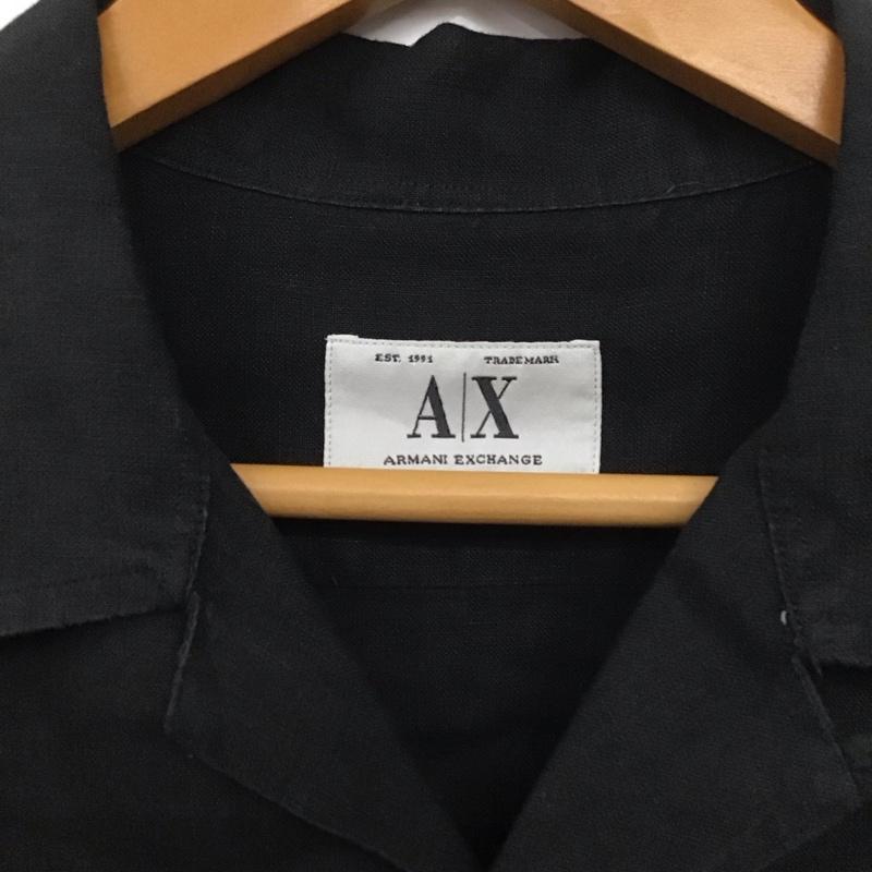 アルマーニエクスチェンジ ARMANI EXCHANGE シャツ、ブラウス 半袖 半袖シャツ 無地シャツ ポケットシャツ M 無地 黒 / ブラック /  メンズ USED 古着 中古 10132805