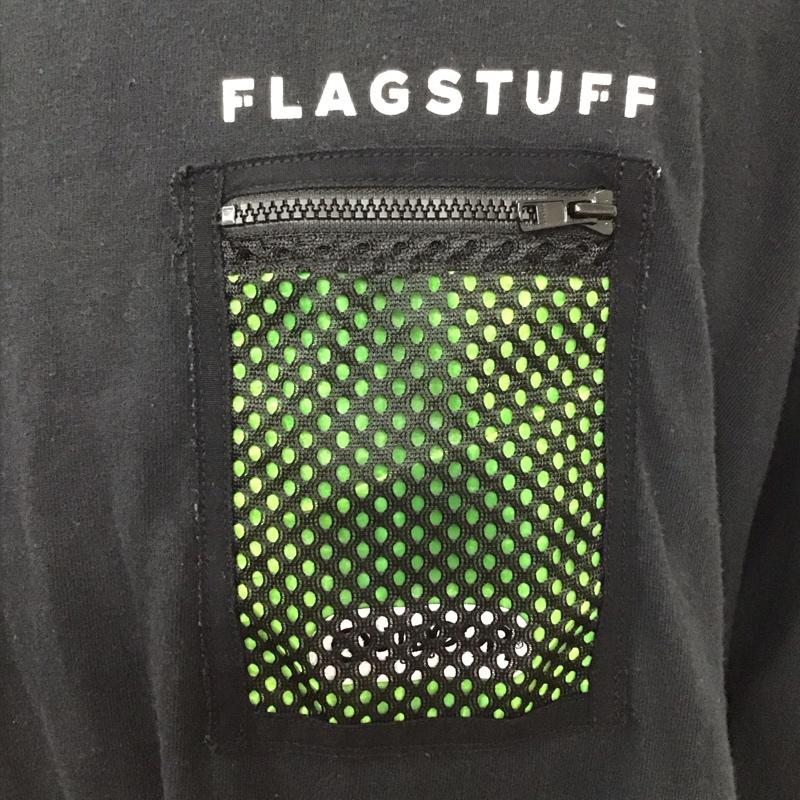フラグスタフ FLAGSTUFF カットソー 長袖 長袖カットソー クルーネックカットソー ロングスリーブカットソー プリントTシャツ ロゴ、文字 黒 / ブラック /  メンズ USED 古着 中古 10115611