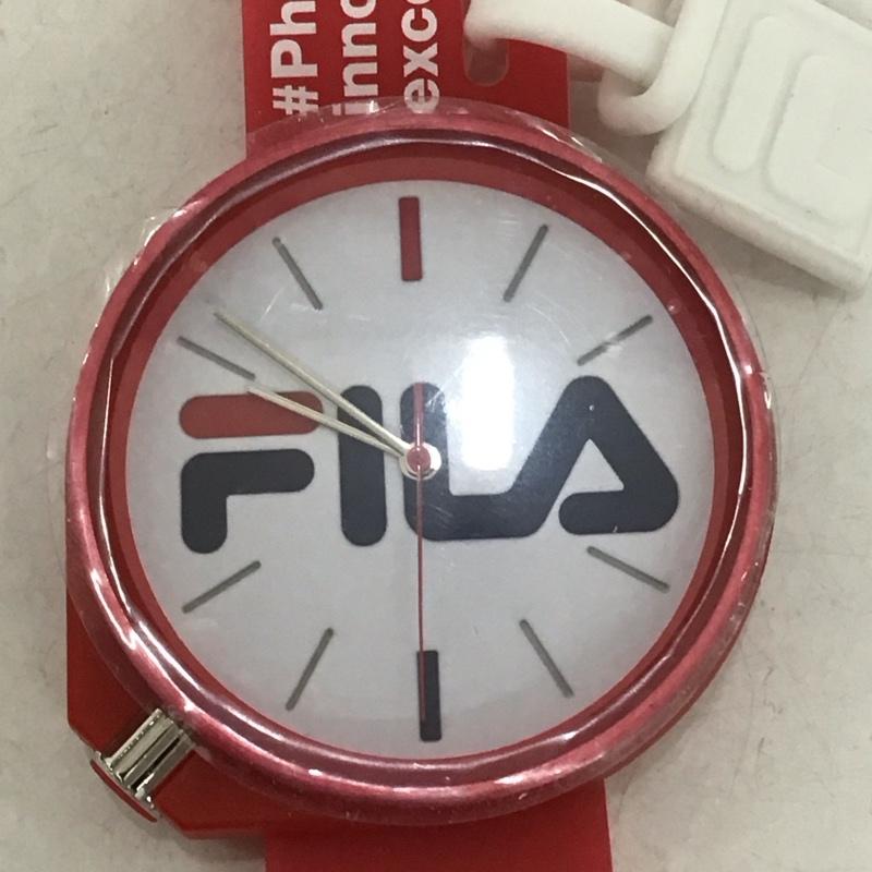 フィラ FILA 腕時計 アナログ（クォーツ式） 38-199 シリコンベルト 箱有 ロゴ、文字 赤 / レッド /  レディース USED 古着 中古 10134431