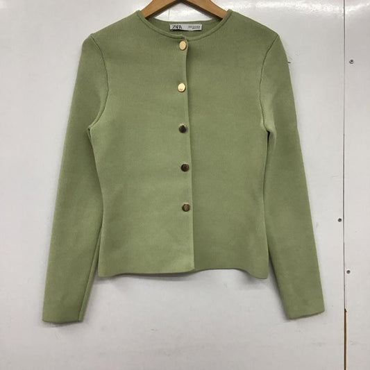 ザラ ZARA ジャケット、上着 ジャケット、ブレザー 4192 003 511 ノーカラー カーディガン M 無地 薄緑 / ライトグリーン /  レディース USED 古着 中古 10139583