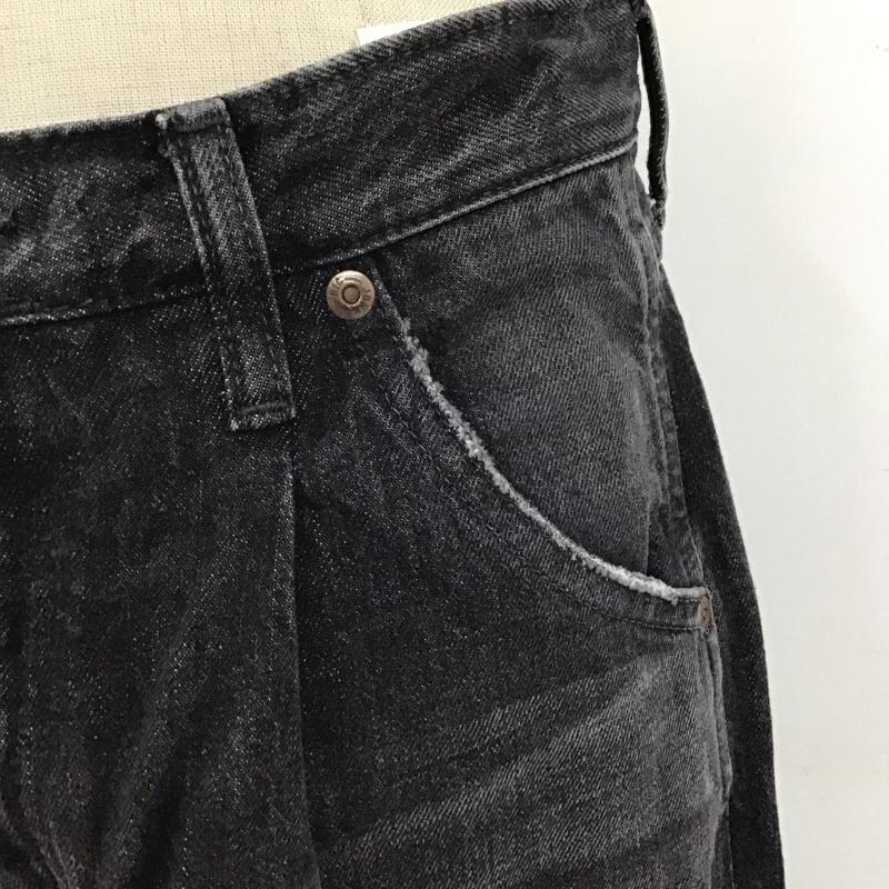 ビッグジョン Big John パンツ デニム、ジーンズ デニムパンツ ストレートパンツ ワイドパンツ カジュアルパンツ 27インチ 無地 黒 / ブラック /  レディース USED 古着 中古 10115191
