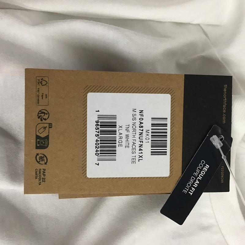 ザノースフェイス THE NORTH FACE Tシャツ 半袖 NF0A87NUFN41 XL ロゴ、文字 X プリント 白 / ホワイト /  メンズ USED 古着 中古 10132501