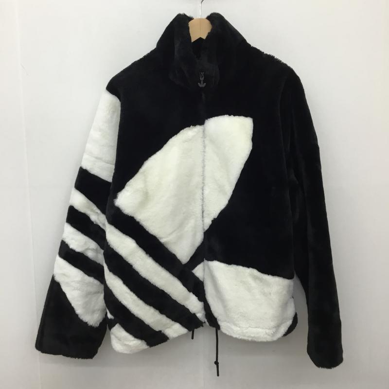 アディダス adidas ジャケット、上着 ジャケット、ブレザー HR3483 ファー　トラックジャケット L ロゴ、文字 白 / ホワイト / X 黒 / ブラック /  メンズ USED 古着 中古 10136403