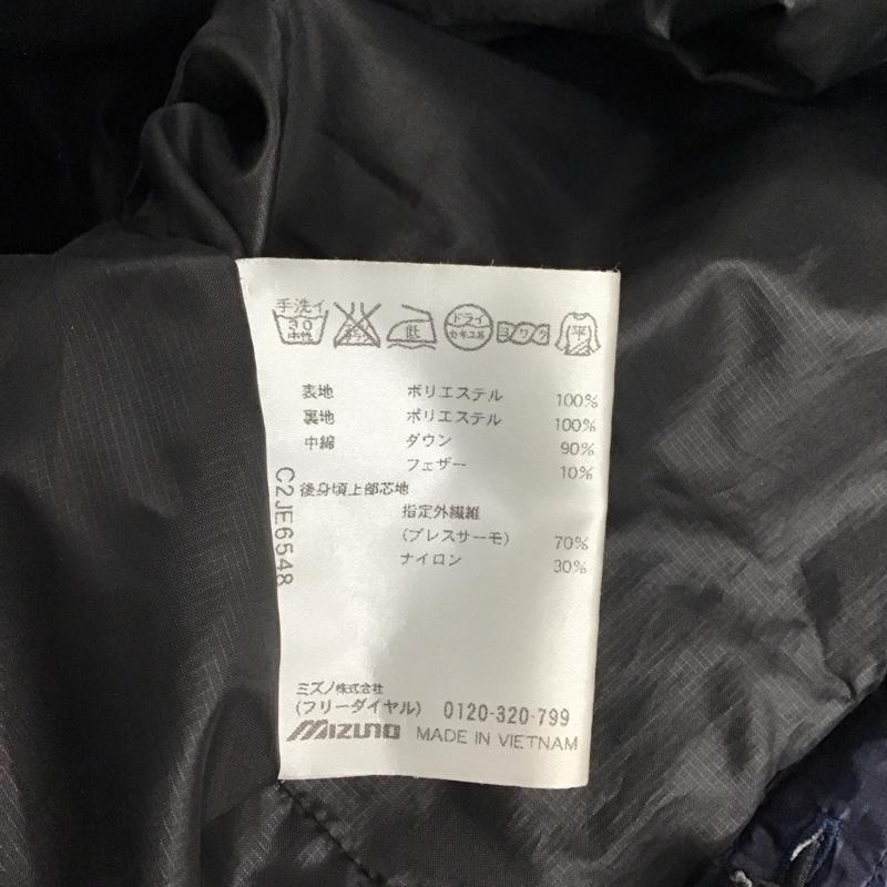 ミズノ MIZUNO ジャケット、上着 ジャンパー、ブルゾン ジップアップジャケット ナイロンジャケット アウター L ロゴ、文字 紺 / ネイビー /  メンズ USED 古着 中古 10150328