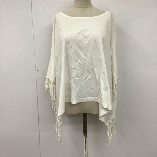 ニコアンド niko and... カットソー 半袖 MN73TC07SB フリンジ ポンチョ 無地 白 / ホワイト /  レディース USED 古着 中古 10123099