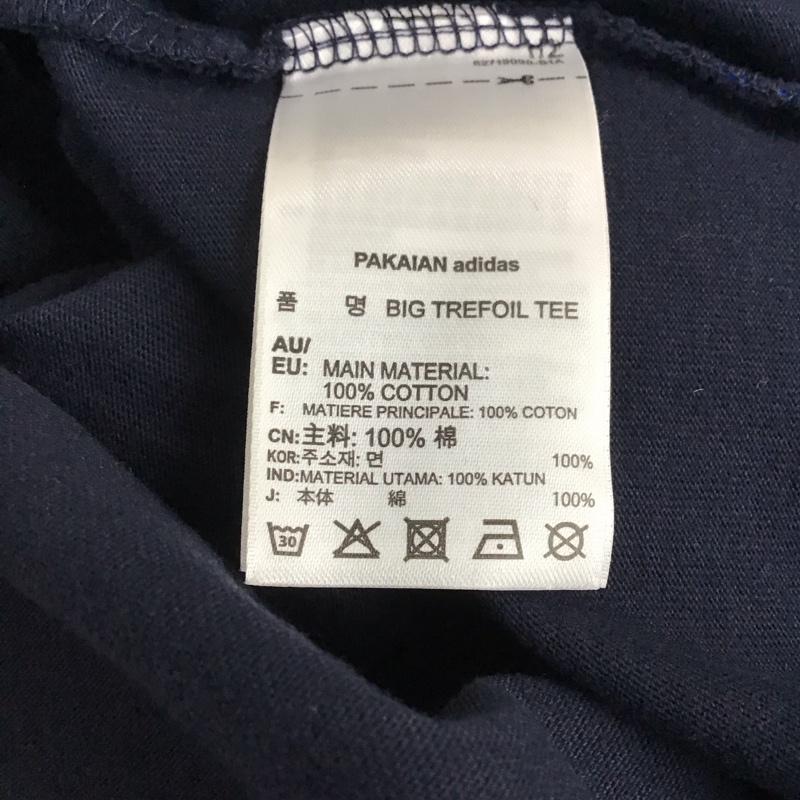 アディダス adidas Tシャツ 半袖 br9819 ビックシルエットTシャツ プリントTシャツ L ロゴ、文字 紺 / ネイビー /  レディース USED 古着 中古 10144795