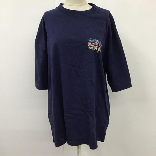 ミルクフェド MILKFED. Tシャツ 半袖 103221011043 バックプリント ロゴ、文字 紺 / ネイビー /  レディース USED 古着 中古 10116664