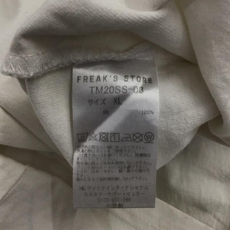 フリークスストア FREAK S STORE Tシャツ 半袖 半袖カットソー プリントTシャツ クルーネックカットソー XL プリント 白 / ホワイト /  メンズ USED 古着 中古 10146718