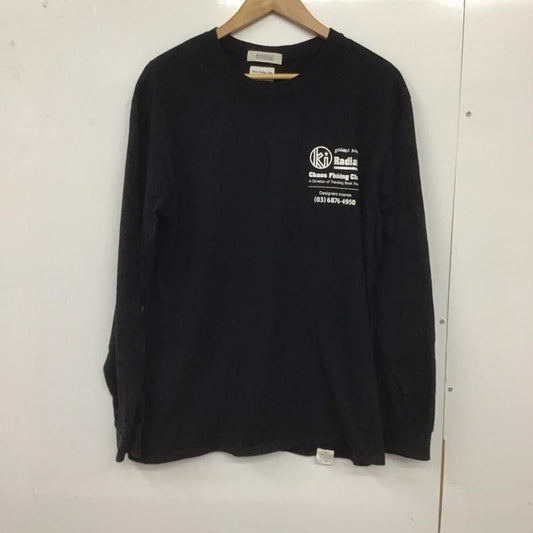 ラディアル RADIALL Tシャツ 長袖 長袖カットソー プリントカットソー クルーネック M ロゴ、文字 黒 / ブラック /  メンズ USED 古着 中古 10128666