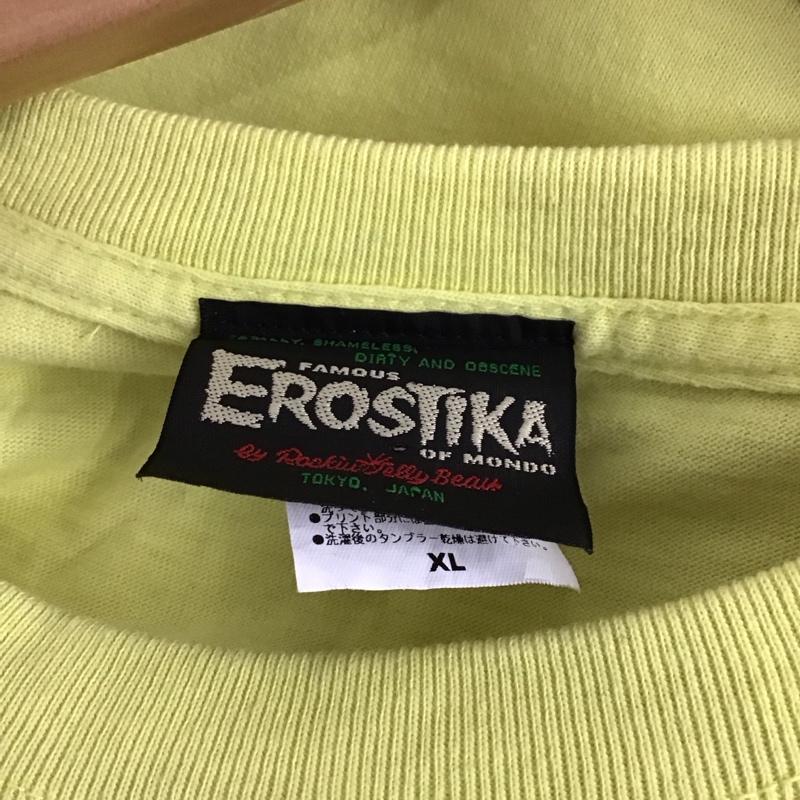 エロスティカ EROSTiKA Tシャツ 半袖 クルーネック XL プリント 黄 / イエロー /  メンズ USED 古着 中古 10123370