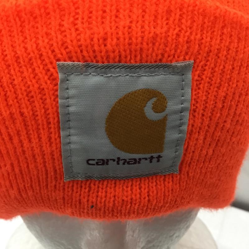 カーハート Carhartt 帽子 ニット帽 A18 BOG ワッチ ロゴ、文字 橙 / オレンジ /  メンズ USED 古着 中古 10113726