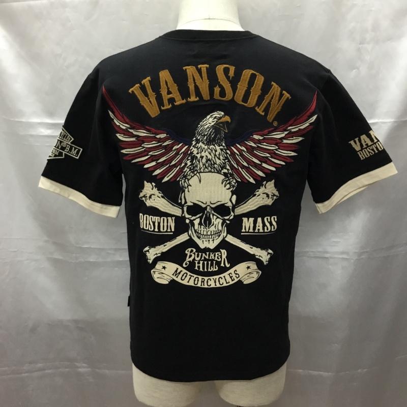 ヴァンソン VANSON Tシャツ 半袖 M 無地 黒 / ブラック /  メンズ USED 古着 中古 10108735