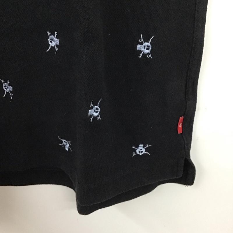 ステューシー STUSSY ポロシャツ 半袖 半袖ポロシャツ 半袖カットソー カラーシャツ XL ロゴ、文字 黒 / ブラック /  メンズ USED 古着 中古 10132569