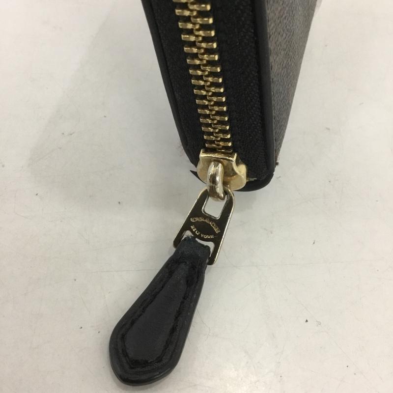コーチ COACH 財布 長財布 F59267 ラウンドファスナー シグネチャー ロゴ、文字 黒 / ブラック / X 茶 / ブラウン /  レディース USED 古着 中古 10134630