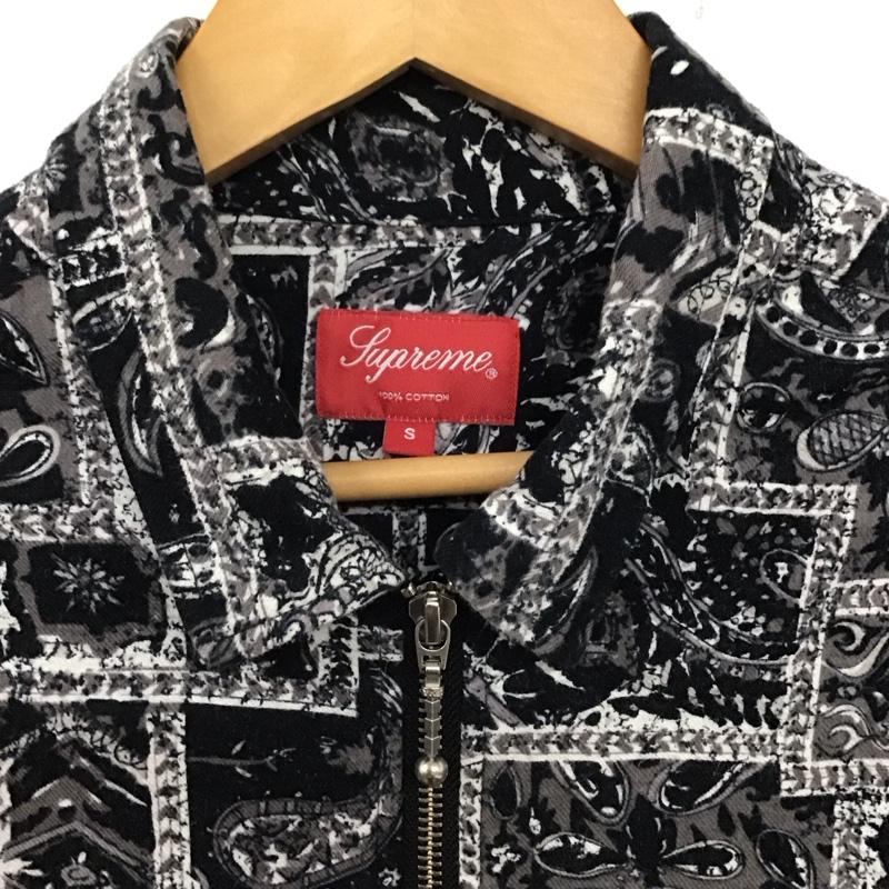 シュプリーム Supreme ジャケット、上着 ジャケット、ブレザー 16AW BrokenPaisleyFlannelZipShirt ジップアップジャケット S プリント 白 / ホワイト / X 黒 / ブラック / X 灰 / グレー /  メンズ USED 古着 中古 10140323