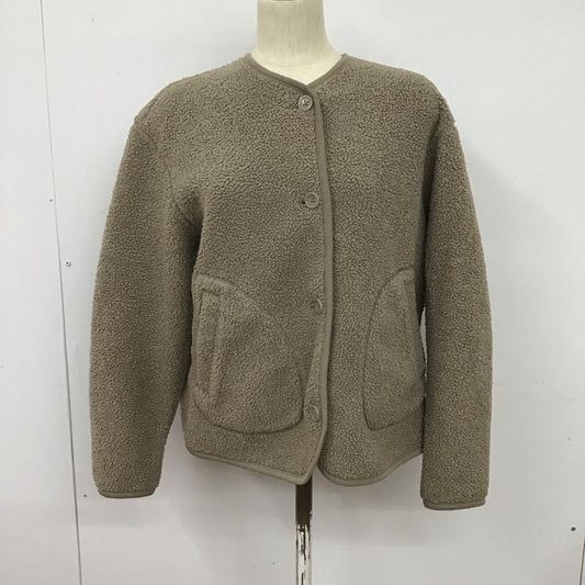ユニクロ UNIQLO ジャケット、上着 ジャケット、ブレザー 241-408760 スムースヤーンフリースノーカラージャケット アウター L 無地 ベージュ / ベージュ /  レディース USED 古着 中古 10127586