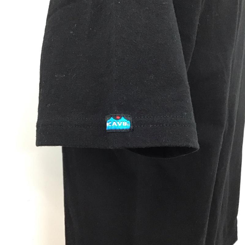 カブー KAVU Tシャツ 半袖 19820233 アップルT フロッキープリント クルーネック M ロゴ、文字 黒 / ブラック /  メンズ USED 古着 中古 10124968