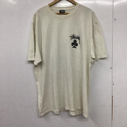ステューシー STUSSY Tシャツ 半袖 半袖カットソー プリントTシャツ クルーネックカットソー XL プリント 白 / ホワイト /  メンズ USED 古着 中古 10133646