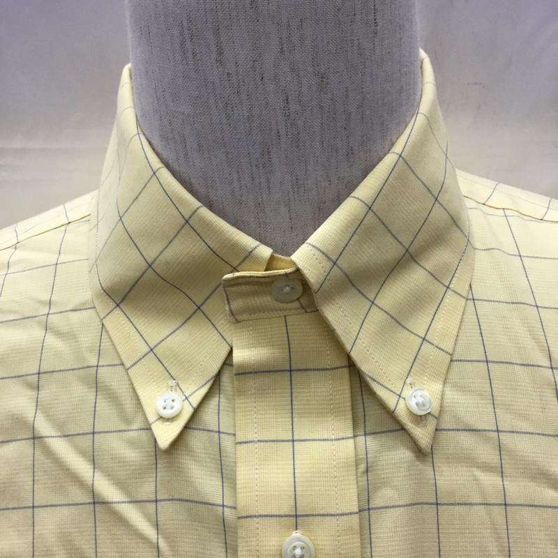 ブルックスブラザーズ BROOKS BROTHERS シャツ、ブラウス 長袖 ボタンダウン チェック 黄 / イエロー /  メンズ USED 古着 中古 10111374