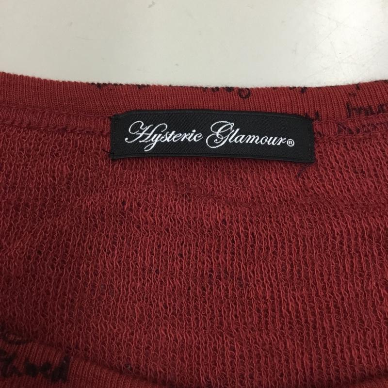 ヒステリックグラマー HYSTERIC GLAMOUR ニット、セーター 長袖 0121CS01 落書きパターン FREE 総柄 えんじ / ワインレッド /  レディース USED 古着 中古 10118044