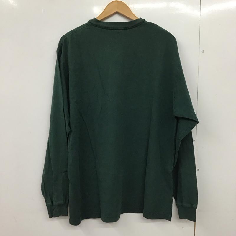 カーハート Carhartt カットソー 長袖 長袖カットソー ヘンリーネックカットソー M ロゴ、文字 緑 / グリーン /  メンズ USED 古着 中古 10149949