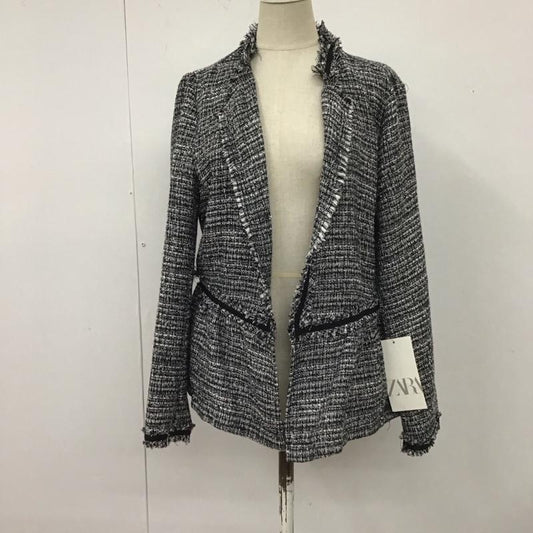 ザラ ZARA ジャケット、上着 ジャケット、ブレザー 7901 031 108 ノーカラー タグ付き M  黒 / ブラック / X 白 / ホワイト /  レディース USED 古着 中古 10112359