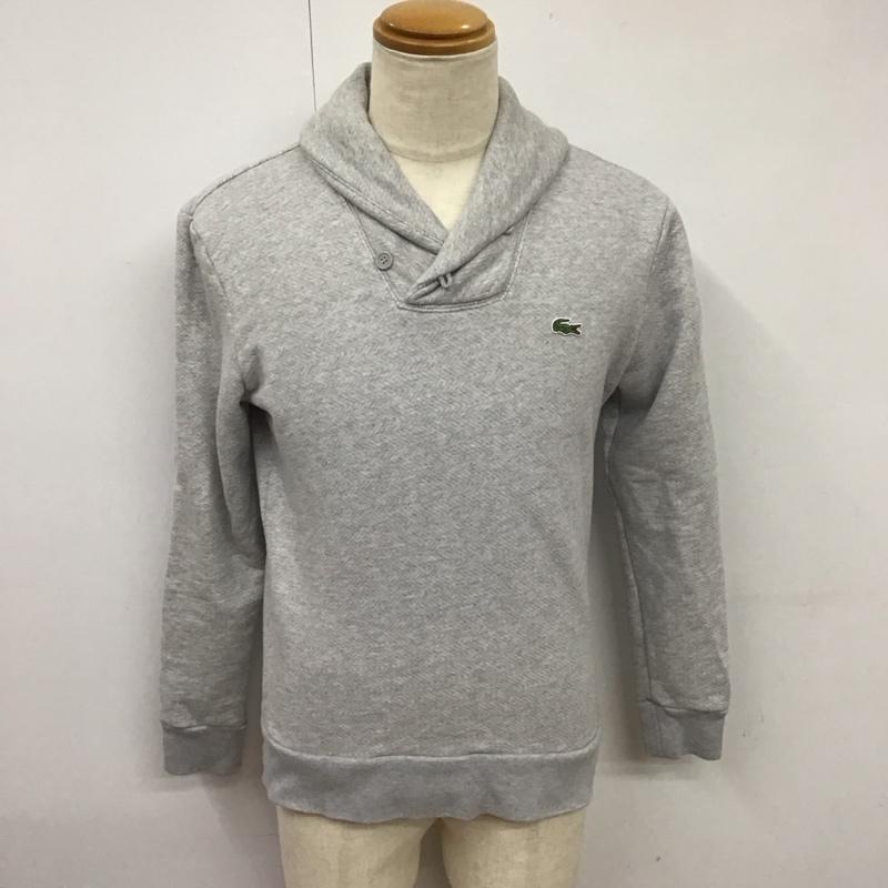 ラコステ LACOSTE トレーナー 長袖 長袖トレーナー スウェット カラーネック リブスウェットカットソー 3 ロゴ、文字 灰 / グレー /  メンズ USED 古着 中古 10123825