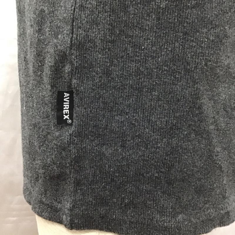 アヴィレックス AVIREX U.S.A. カットソー 長袖 長袖カットソー クルーネックカットソー ロングスリーブカットソー L 無地 灰 / グレー /  メンズ USED 古着 中古 10113680