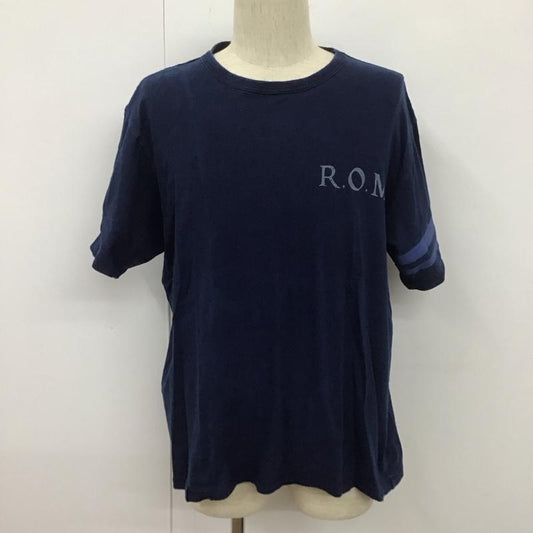 桃太郎ジーンズ MOMOTARO JEANS Tシャツ 半袖 半袖カットソー プリントTシャツ クルーネックカットソー XL ロゴ、文字 紺 / ネイビー /  メンズ USED 古着 中古 10107129