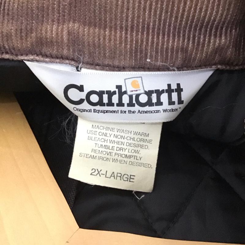 カーハート Carhartt ジャケット、上着 ジャンパー、ブルゾン ジップアップジャケット アウター 古着 フード付き XXL ロゴ、文字 黒 / ブラック /  メンズ USED 古着 中古 10130497