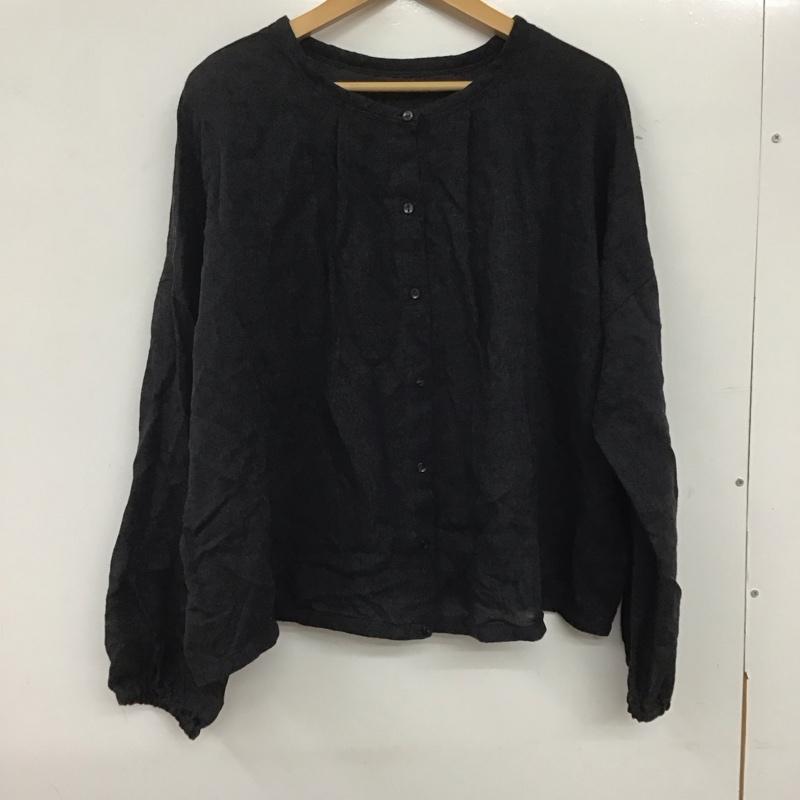 スタディオクリップ studio CLIP シャツ、ブラウス 長袖 FREE 無地 黒 / ブラック /  レディース USED 古着 中古 10136652