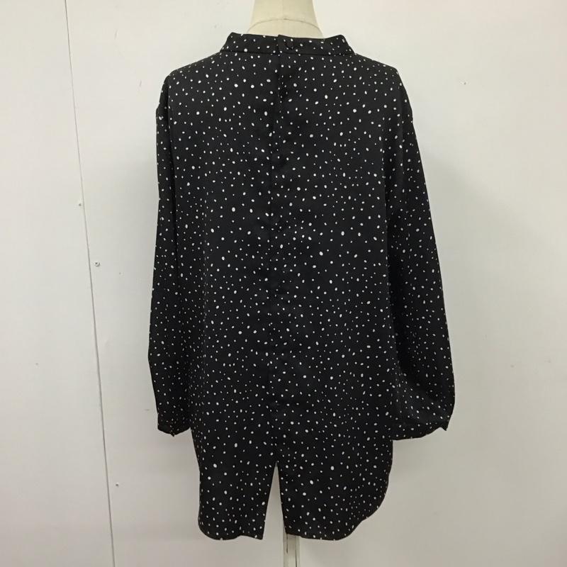 オペークドットクリップ OPAQUE.CLIP カットソー 長袖 長袖シャツカットソー クルーネックカットソー ブラウス 総柄 38 ドット 白 / ホワイト / X 黒 / ブラック /  レディース USED 古着 中古 10110319