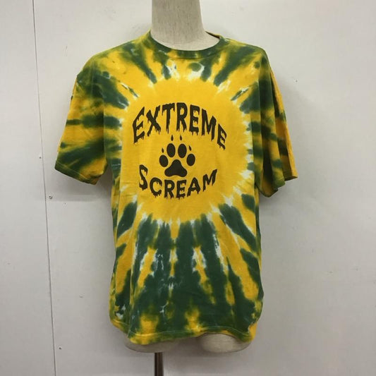 古着 USED Tシャツ 半袖 タイダイ染め L ロゴ、文字 黄 / イエロー / X 緑 / グリーン /  メンズ USED 古着 中古 10107649