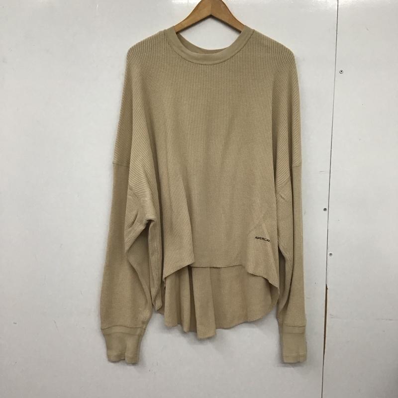 アメリカーナ AMERICANA カットソー 長袖 ワッフル 無地 ベージュ / ベージュ /  レディース USED 古着 中古 10148506