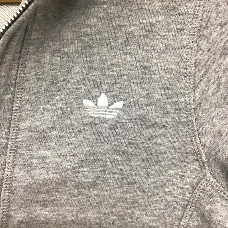 アディダス adidas パーカー 長袖 ジップパーカー 38 無地 灰 / グレー /  レディース USED 古着 中古 10142788