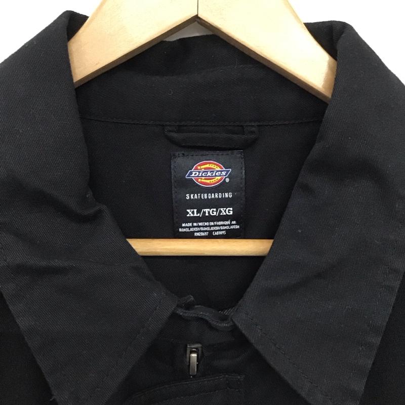 ディッキーズ Dickies ジャケット、上着 ジャンパー、ブルゾン ジップアップジャケット アウター カジュアルジャケット XL ロゴ、文字 黒 / ブラック /  メンズ USED 古着 中古 10148772