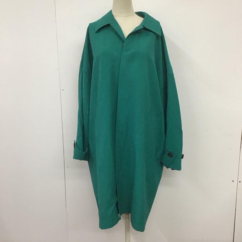 ロペピクニック ROPE  PICNIC コート コート一般 gdo-12030-a ステンカラーコート アウター 前ボタンジャケット 38 無地 緑 / グリーン /  レディース USED 古着 中古 10109557